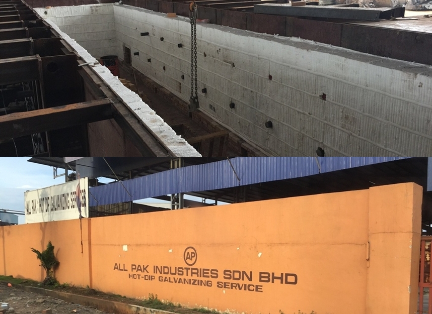 馬來西亞熱鍍鋅鍋陶瓷纖維模塊保溫項(xiàng)目